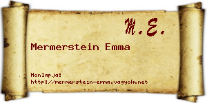 Mermerstein Emma névjegykártya